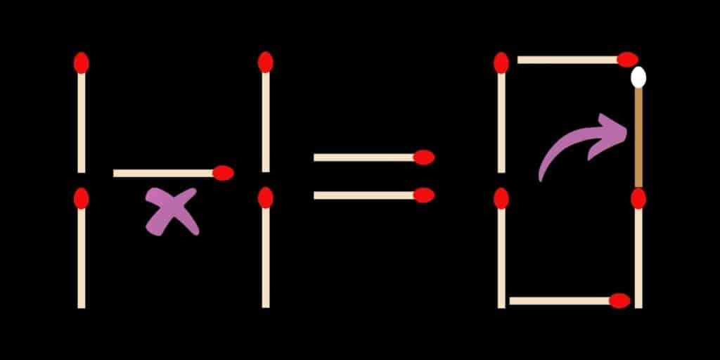 Brain Teaser Puzzle Move 1 matchstick and remove 1 matchstick to correct this tricky equation in just 9 secs!
