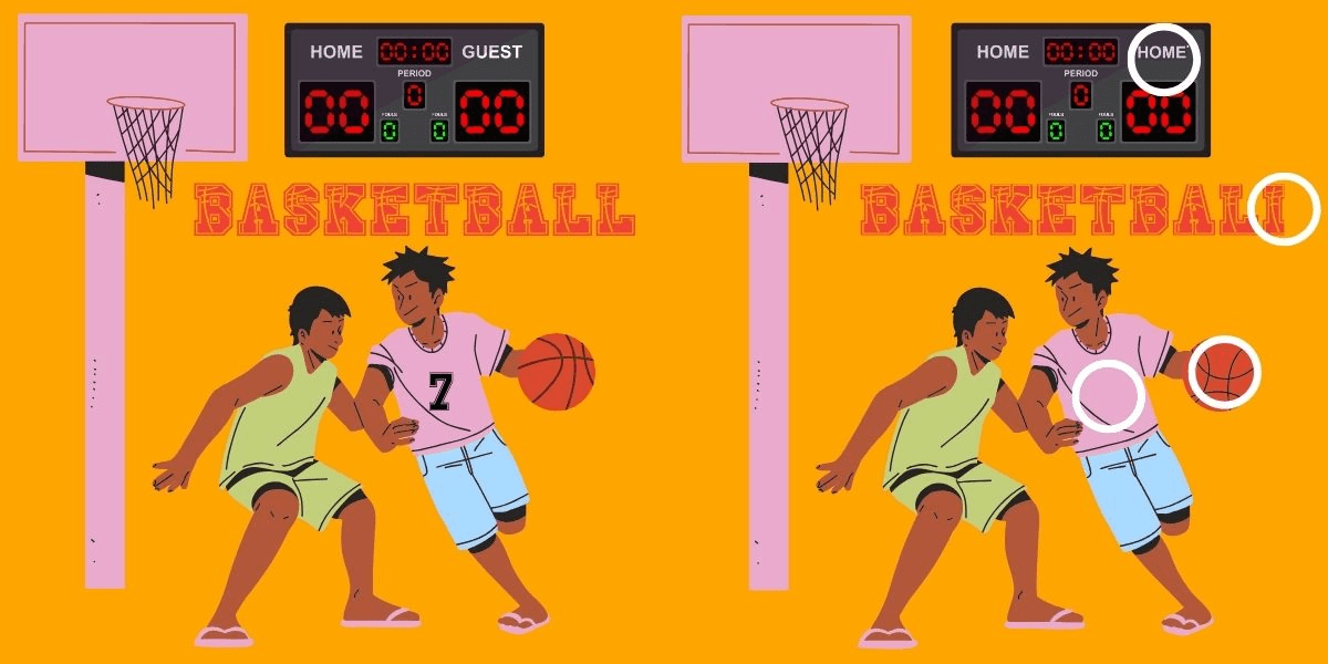 Herausforderung „Erkenne den Unterschied“: Kannst du in diesem Basketballspiel-Rätsel in weniger als 10 Sekunden 4 raffinierte Änderungen vollbringen?