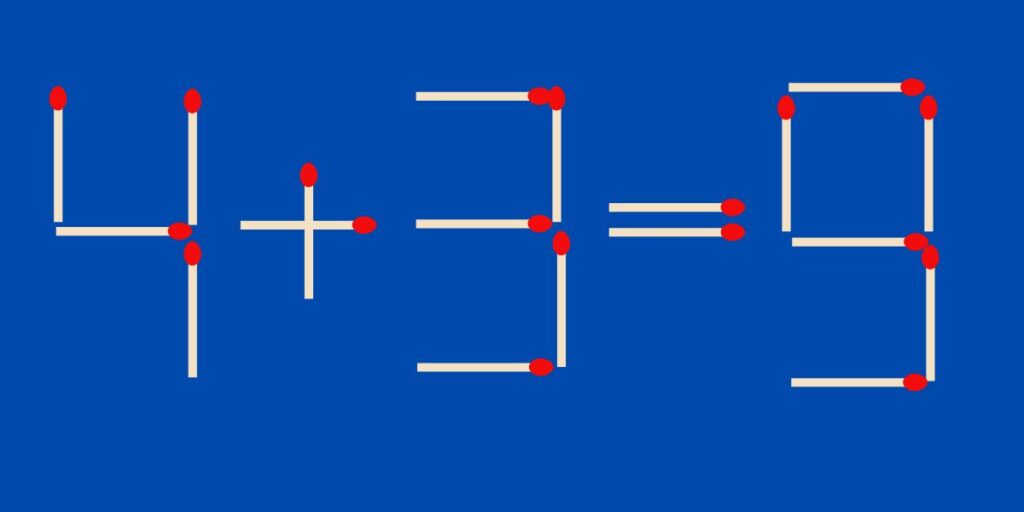 Brain Teaser Do you have the IQ needed to move a single matchstick to correct this tricky equation in 7 seconds
