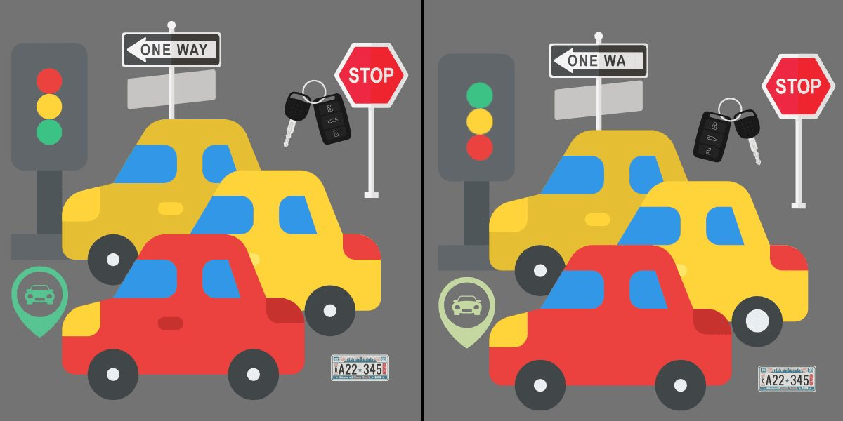Herausforderung „Erkenne den Unterschied“: Verbessere deine Beobachtungsgabe mit dieser rasanten Autoszene! Finden Sie 6 Optimierungen in weniger als 11 Sekunden!