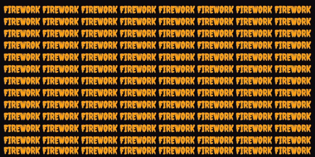 Bonfire night brain teaser word puzzle can you spot the firework mistake