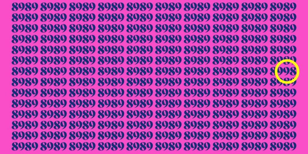 Visual puzzle challenge can you spot the odd number in the 8989 sequence below (2)